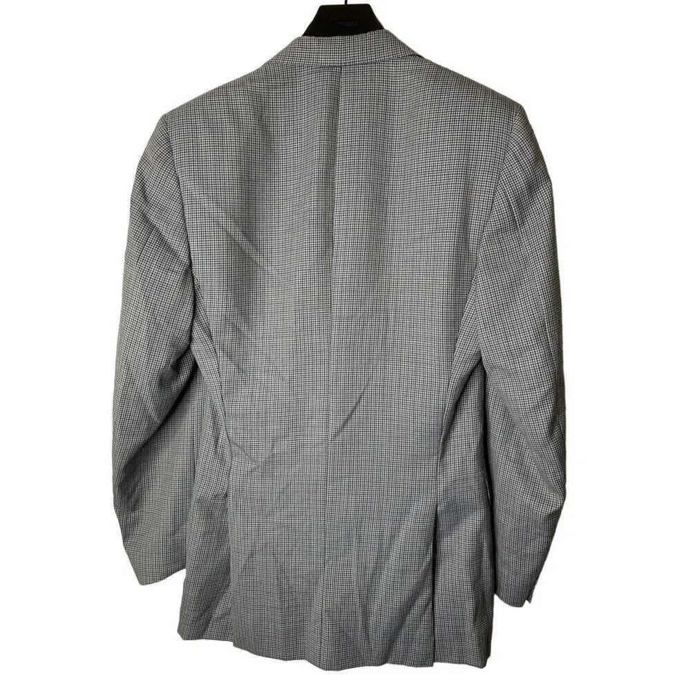 Canali 100% wool blazer suit jacket patterned double vented men's size 52